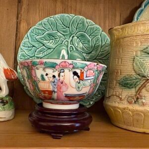 Vintage Famille Rose Canton Small Rice Bowl- Pair